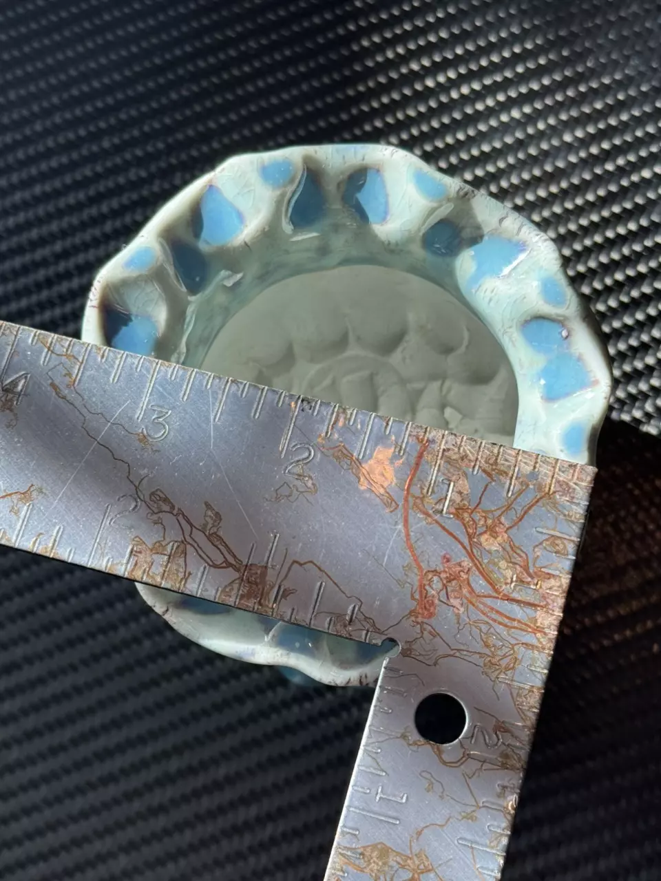 plant/3.5” One-of-One Handmade Designer Clay Pot – Gloss Blue Drip Glaze 💧🪴-1