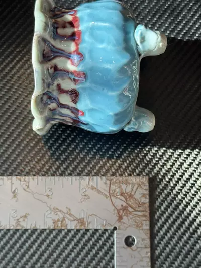 plant/3.5” One-of-One Handmade Designer Clay Pot – Gloss Blue Drip Glaze 💧🪴-2-thumbnail