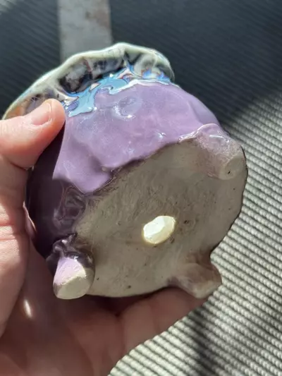 plant/3.5” Artisan Handmade Clay Pot – Gloss Purple Drip Glaze Finish 💧🪴-5-thumbnail