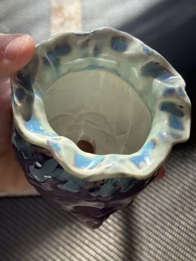 plant/3.5” Artisan Handmade Clay Pot – Gloss Purple Drip Glaze Finish 💧🪴-4-thumbnail