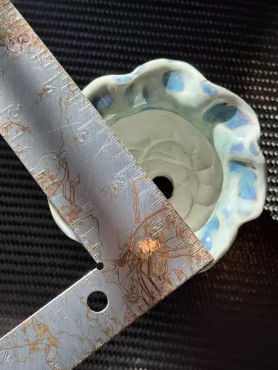 plant/3.5” One-of-One Handmade Designer Clay Pot – Gloss Blue Drip Glaze 💧🪴-5-thumbnail