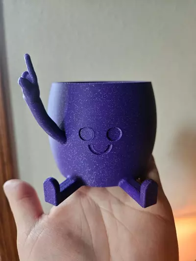 plant/2.5" purple sparkle peace sign cache pot 3D print-0-thumbnail