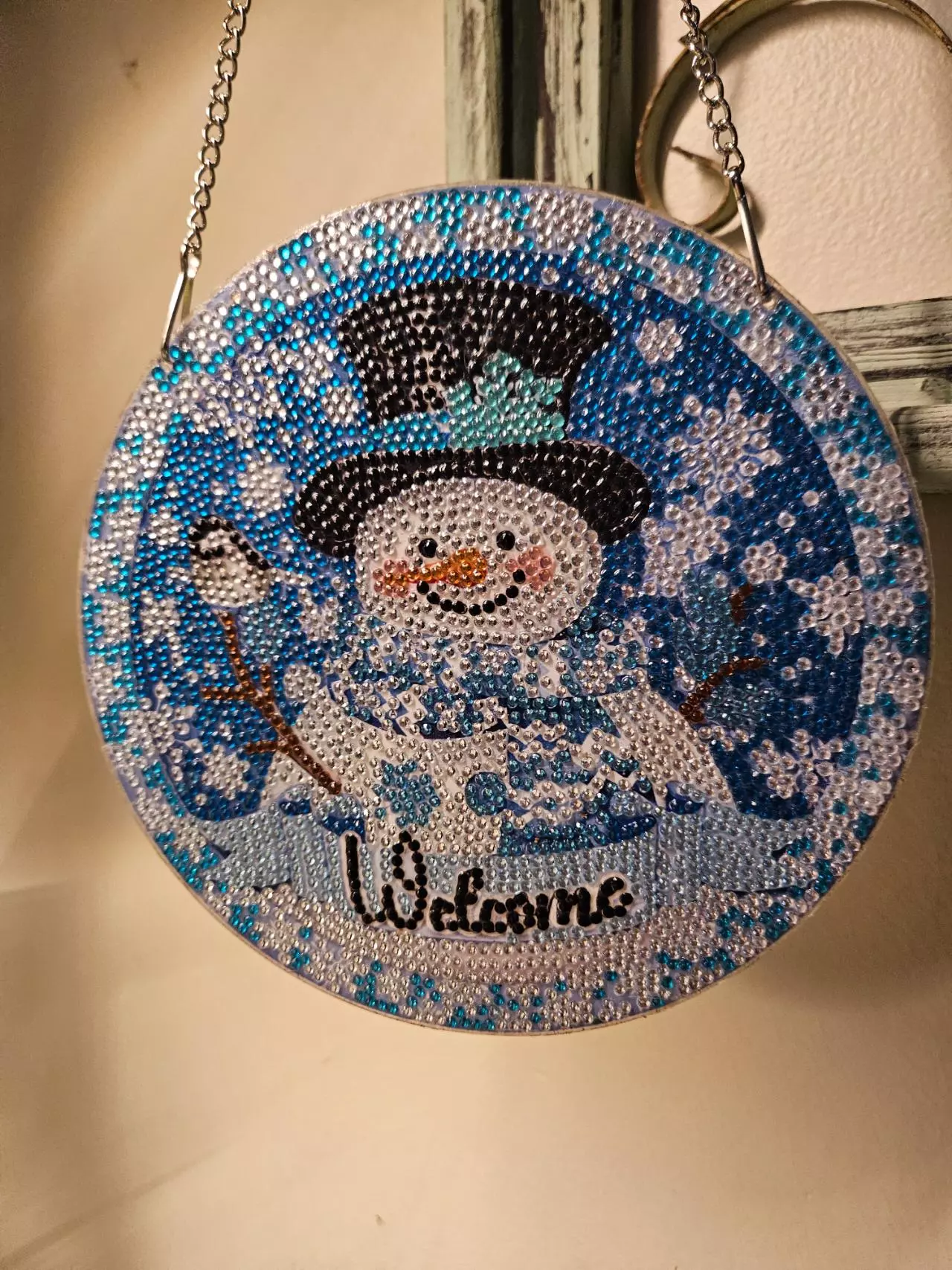 plant/Sparkly snowman hanger-2