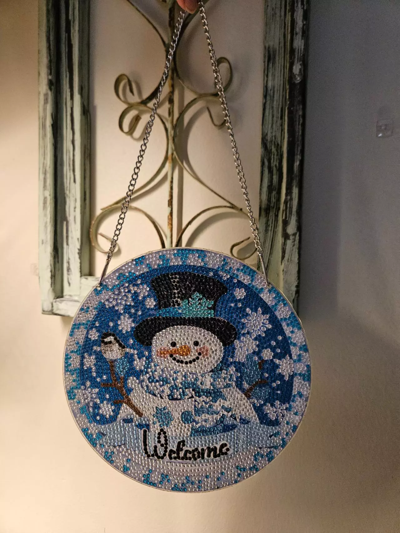 plant/Sparkly snowman hanger-0