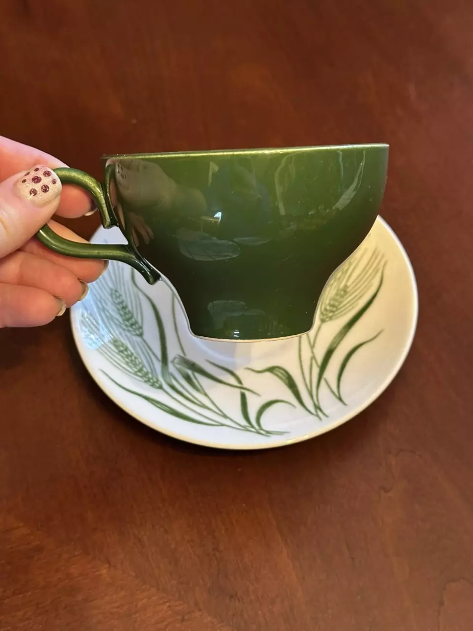 plant/Wheat Americana Cup & Saucer Set-1