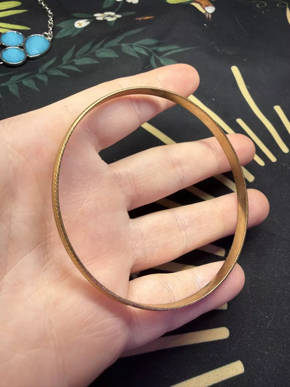 plant/Brass bangle bracelet-1