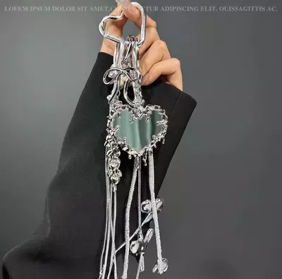 plant/Heart Mirror Y2K Keychain Bag Charms Romantic Keyring Accessories for Purse Gift-0-thumbnail