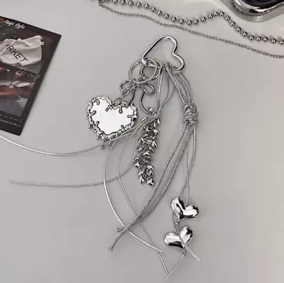 plant/Heart Mirror Y2K Keychain Bag Charms Romantic Keyring Accessories for Purse Gift-2-thumbnail