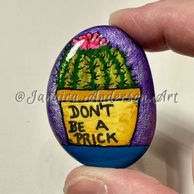 plant/2163 Painted Stone Fridge Magnet-0-thumbnail