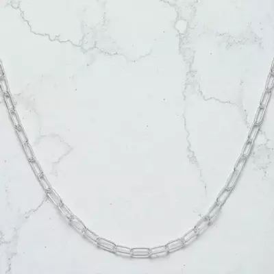plant/2.9 mm 22" Rhodium Plated Paperclip Link Chain in 925 Sterling Silver-0-thumbnail
