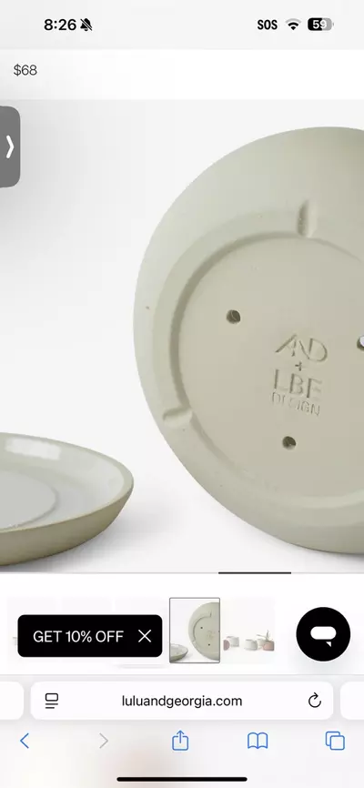 plant/LBE Designs Handmade Ceramic Rancho Planter and Saucer in Sand MSRP $68-2-thumbnail