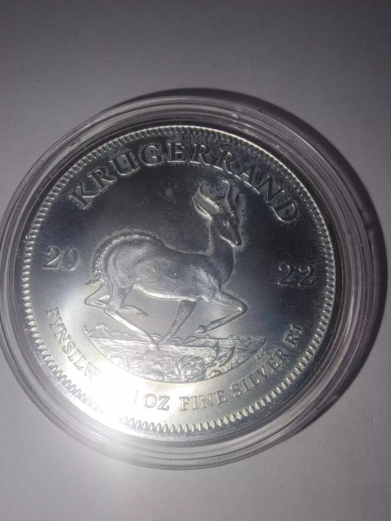 plant/2022 South African 1 oz Silver Krugerrand coin.-0