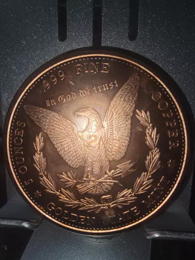 plant/5 oz copper round replica of the Morgan Dollar.-1-thumbnail