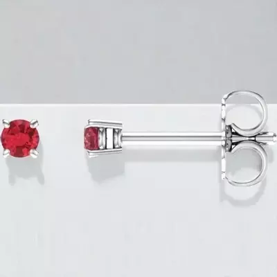 plant/2.5 mm Round Lab Grown Ruby Stud Earrings in 14kt White Gold-0-thumbnail