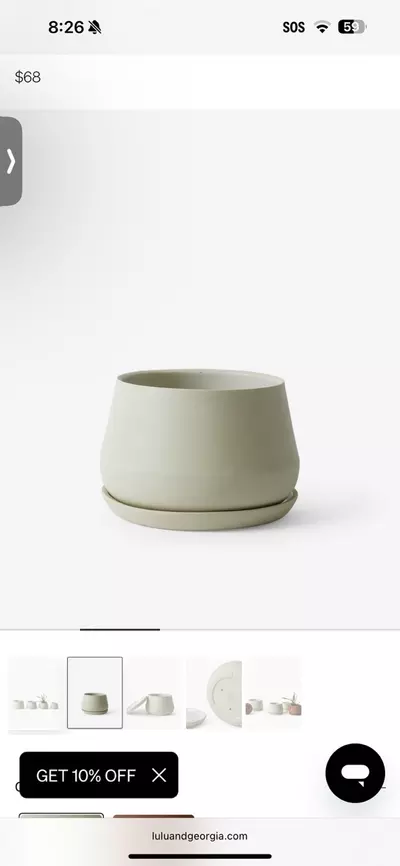 plant/LBE Designs Handmade Ceramic Rancho Planter and Saucer in Sand MSRP $68-0-thumbnail