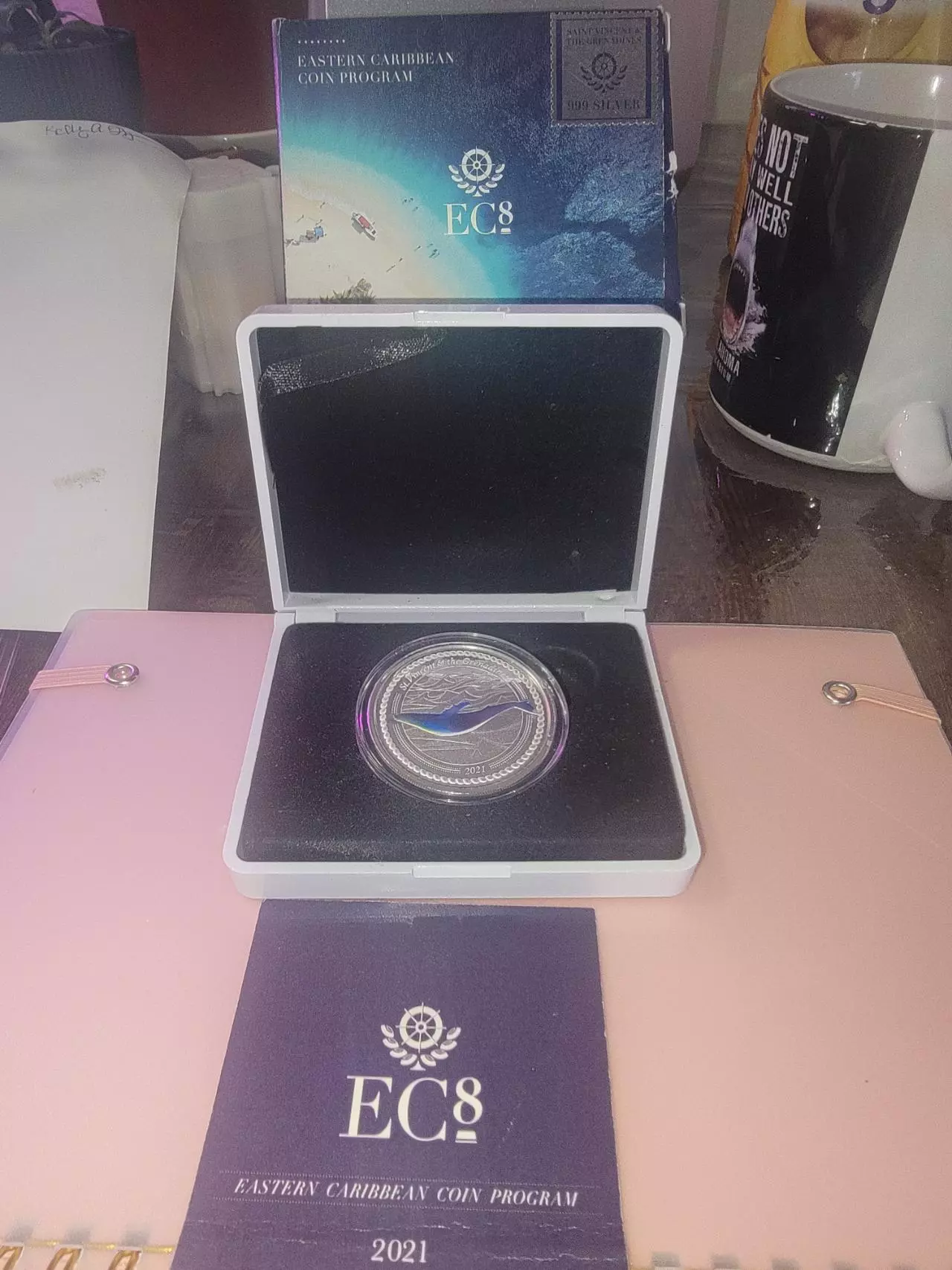 plant/2021 Saint Vincent & the Grenadines 1 OZ Silver Humpback Whale coin-0