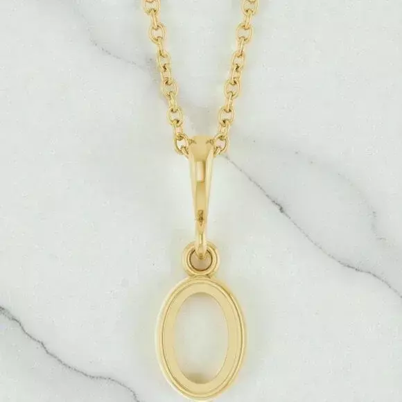 plant/6 x 4 mm Oval Cabochon Necklace Mounting in 14kt Yellow Gold-0