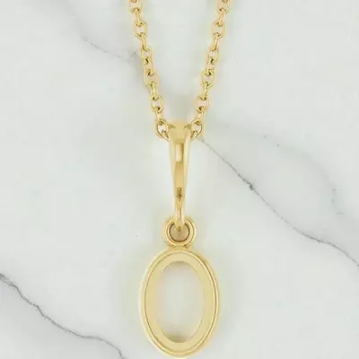 plant/6 x 4 mm Oval Cabochon Necklace Mounting in 14kt Yellow Gold-0-thumbnail