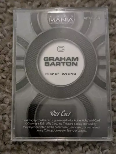 plant/Graham Barton - Tampa Bay buccaneers - 1/1 autograph card-1-thumbnail