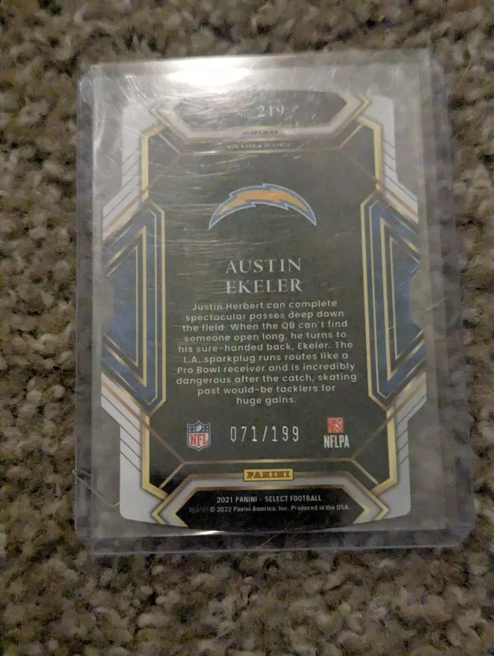 plant/Austin Ekeler - Chargers - Gold club level die cut 1/199-1