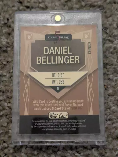 plant/Daniel Bellinger - New York Giants - 2/5 autohraph card-1-thumbnail