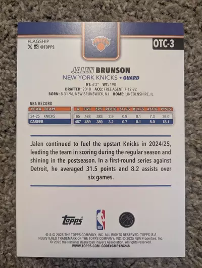 plant/Jalen brunson 8x6 promo card-1-thumbnail