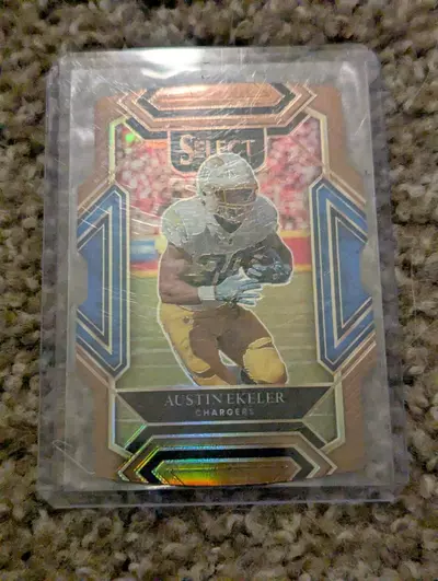 plant/Austin Ekeler - Chargers - Gold club level die cut 1/199-0-thumbnail
