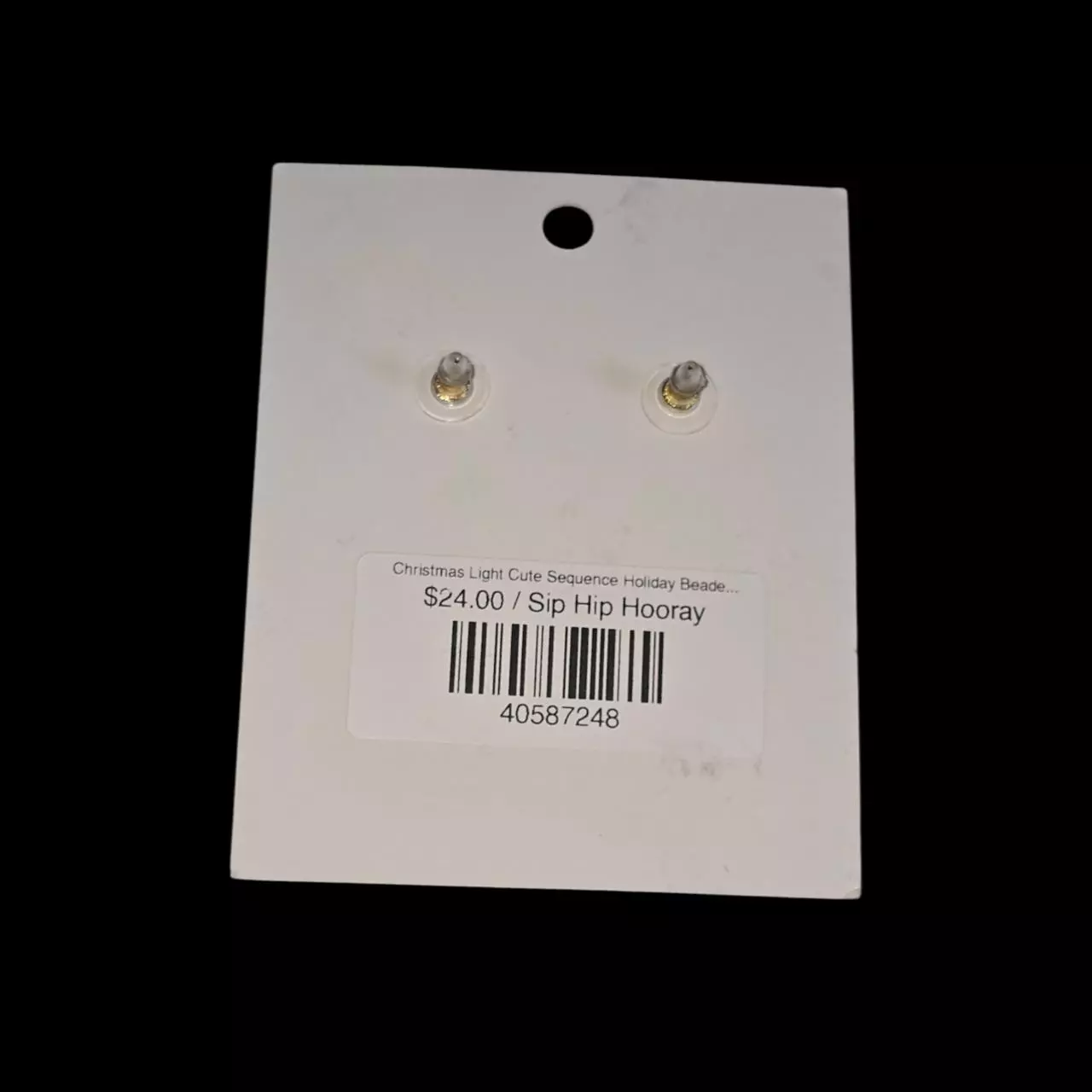 plant/001 Santa Post Back Earrings-1