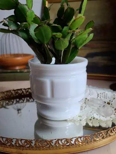 plant/Vintage Milk Glass Planter/Vase-1-thumbnail