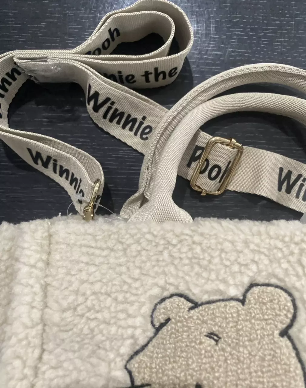 plant/NWT Winnie The Pooh Crossbody Furry Tote Bag-3