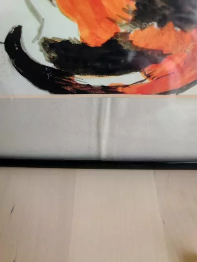 plant/Hand Colored Lithograph - "Two Cats"-1-thumbnail