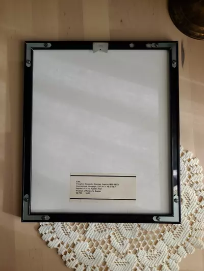 plant/Hand Colored Lithograph - "Two Cats"-2-thumbnail