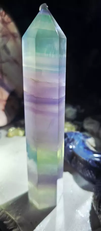 plant/6.5" Lavender (Yttrium) Fluorite Tower-0-thumbnail