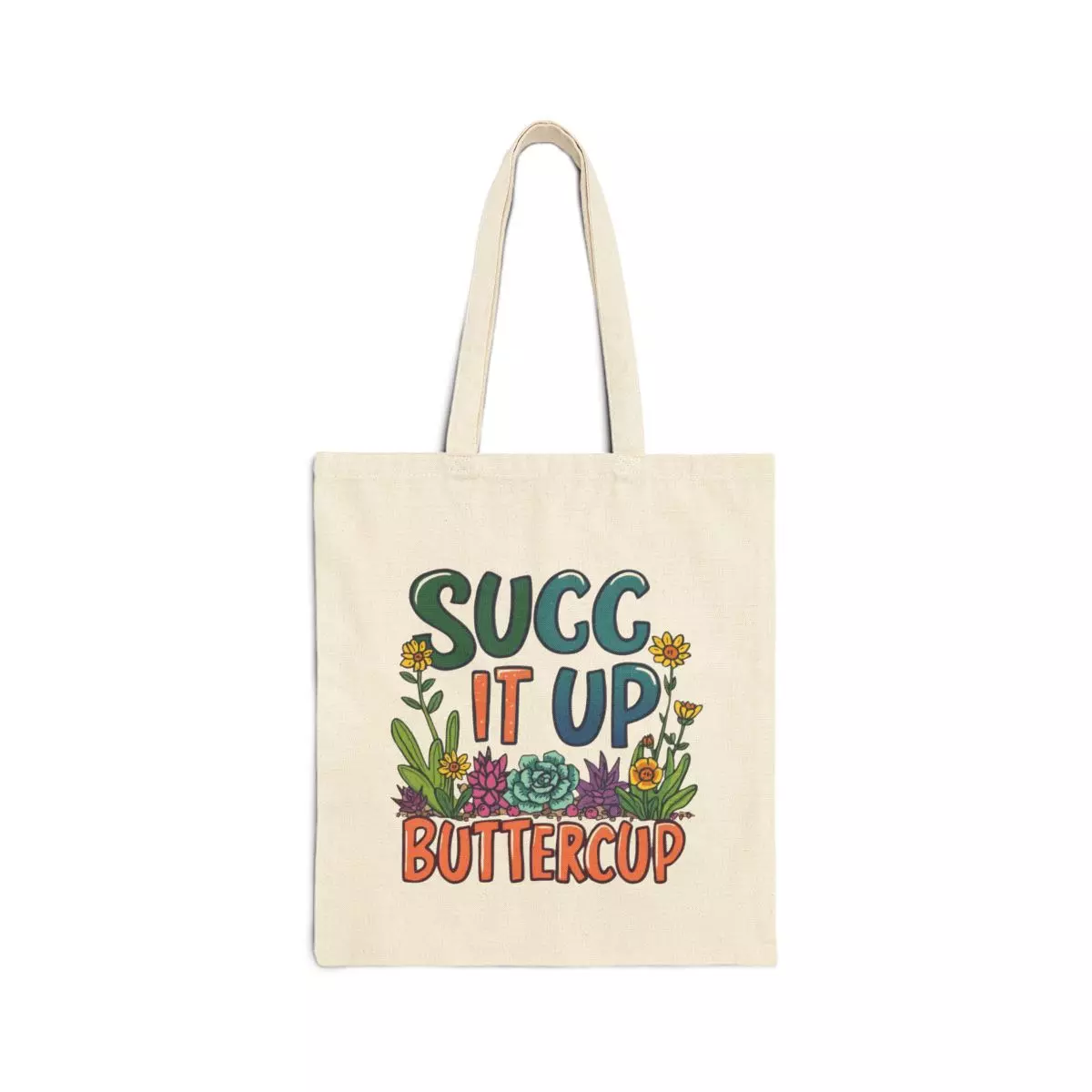 plant/Succ It Up Buttercup Tote Bag | Succulent Floral Illustration-0