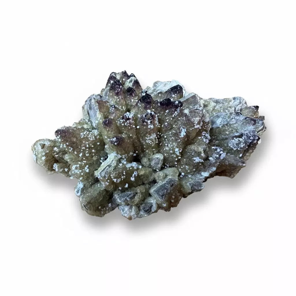 plant/Dogtooth Calcite with Fluorite from Mexico-0