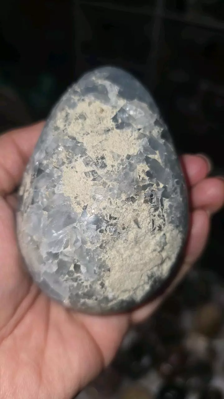 plant/Baby Blue Druzy Celestite Egg-1