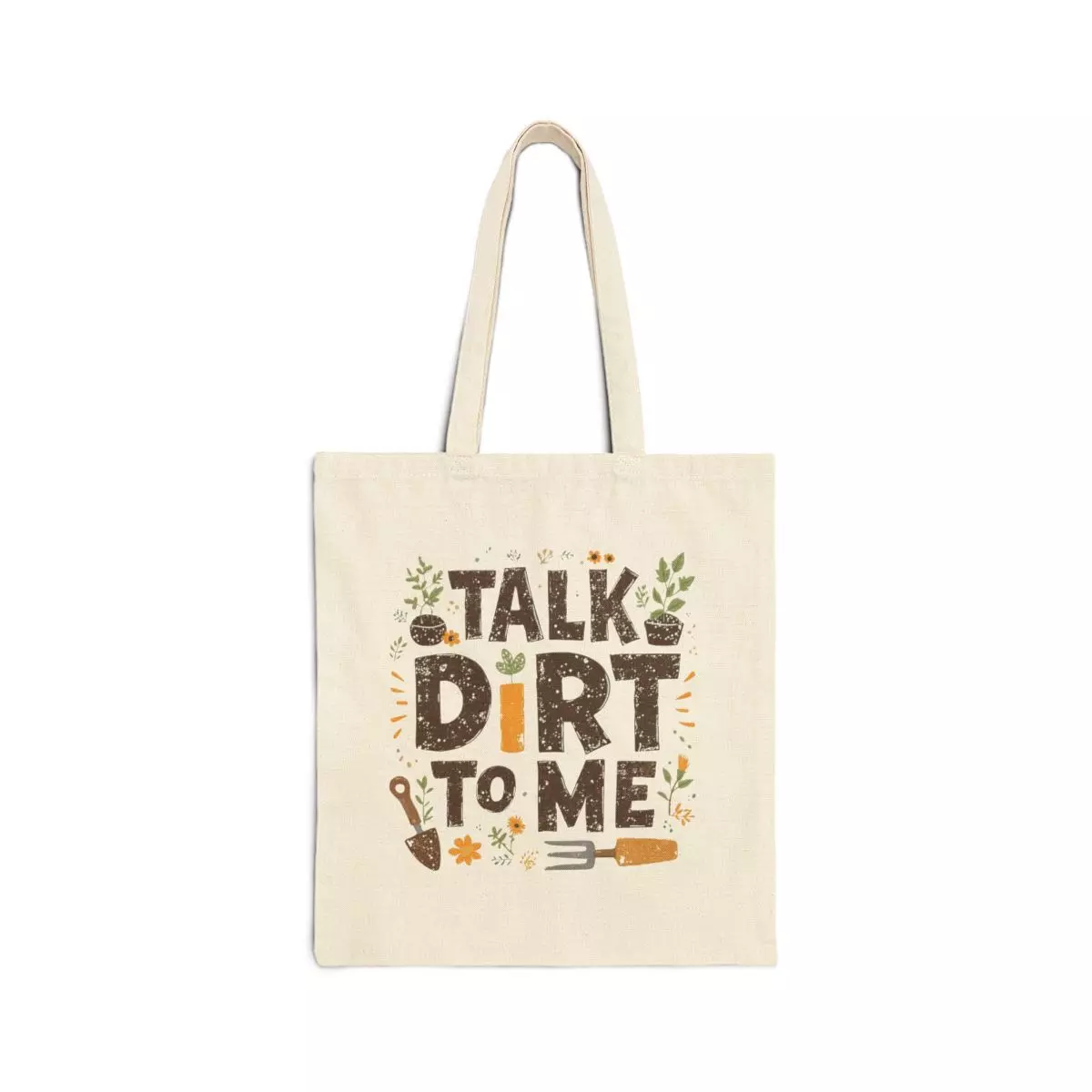plant/Talk Dirt To Me Tote Bag | Gardening Quote Canvas Tote, Plant Lover Market Bag-0