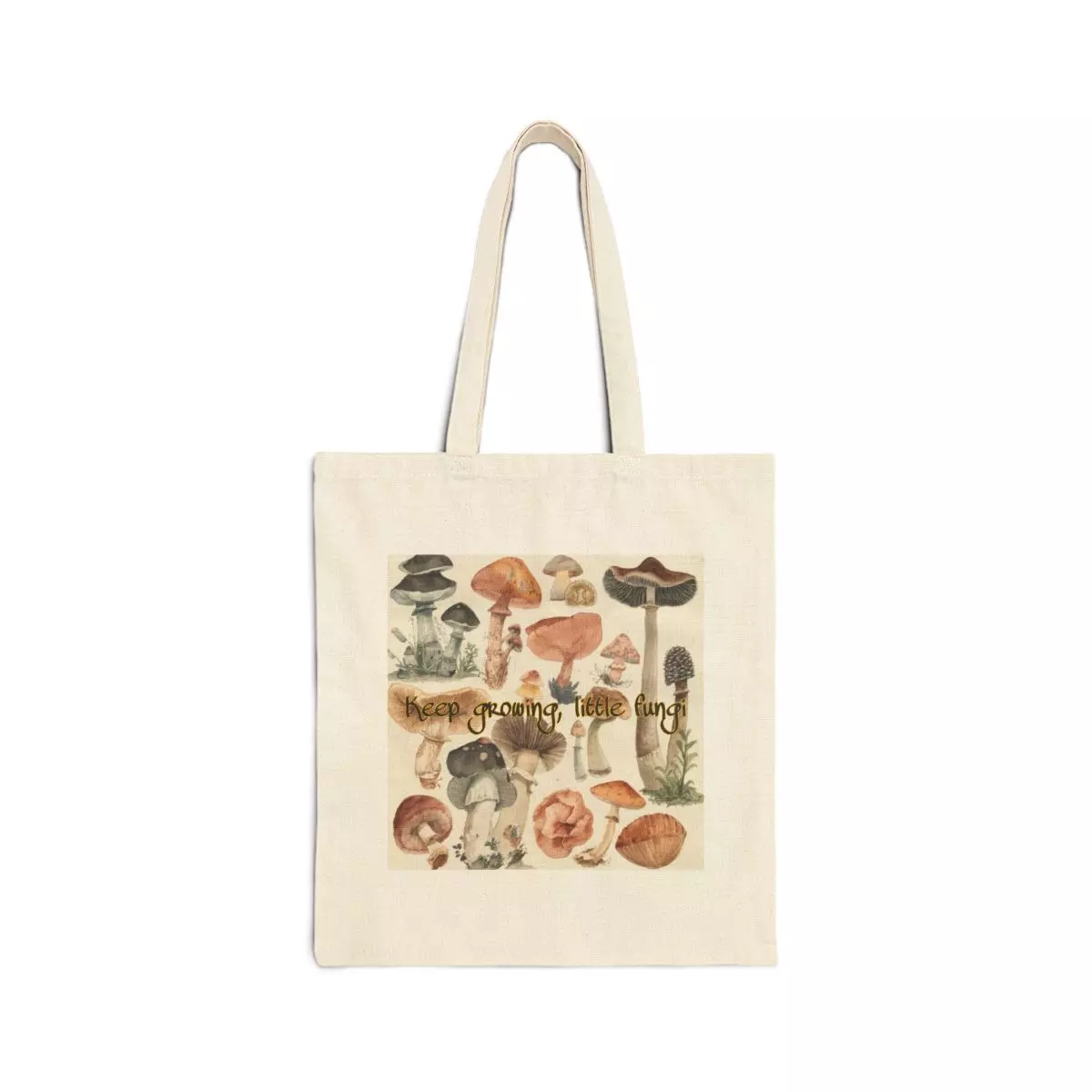 plant/Vintage Botanical Mushrooms Tote Bag | Mushroom Illustration Canvas-0