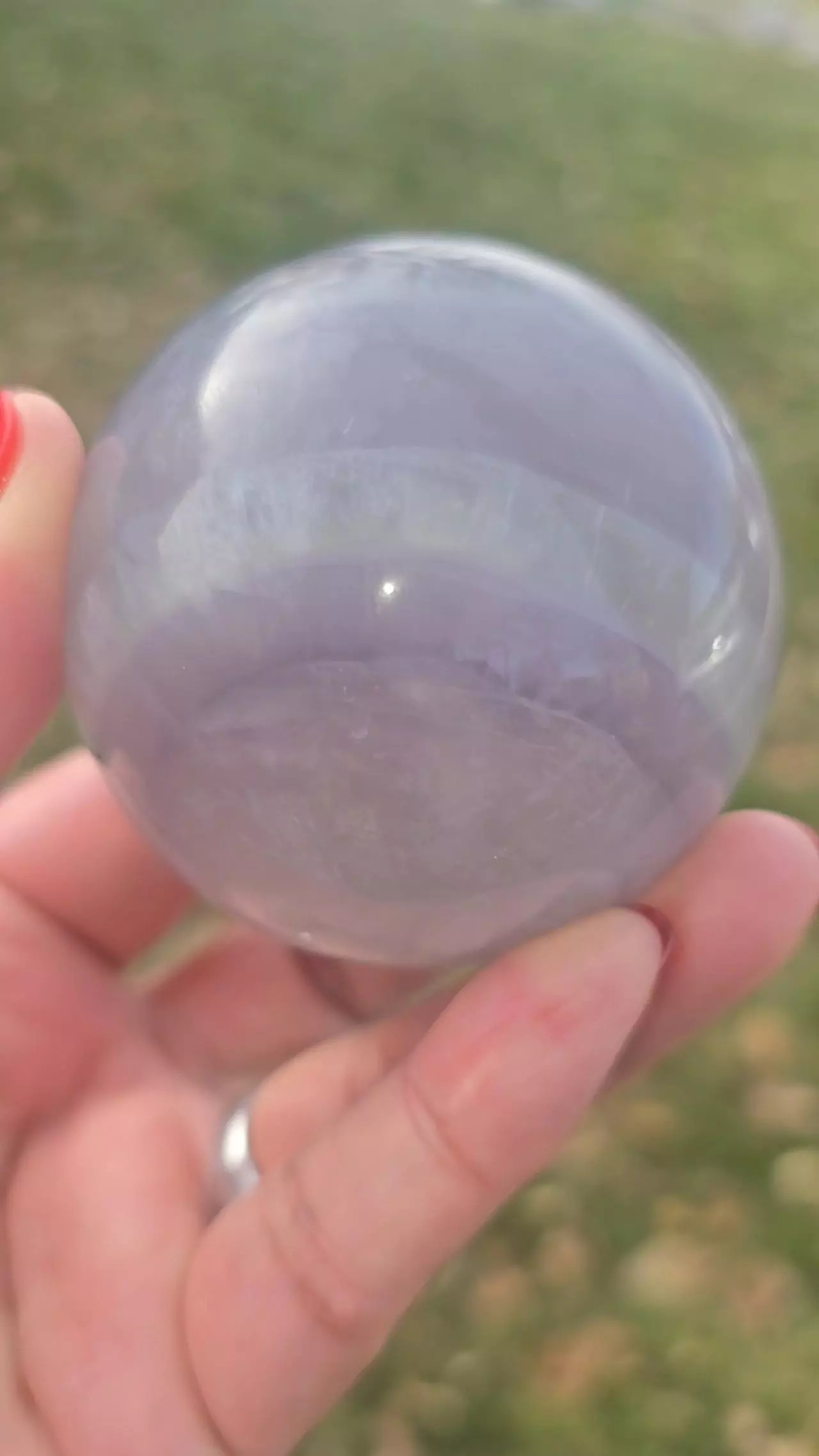 plant/65mm Lavender(Yttrium) Fluorite Sphere-1