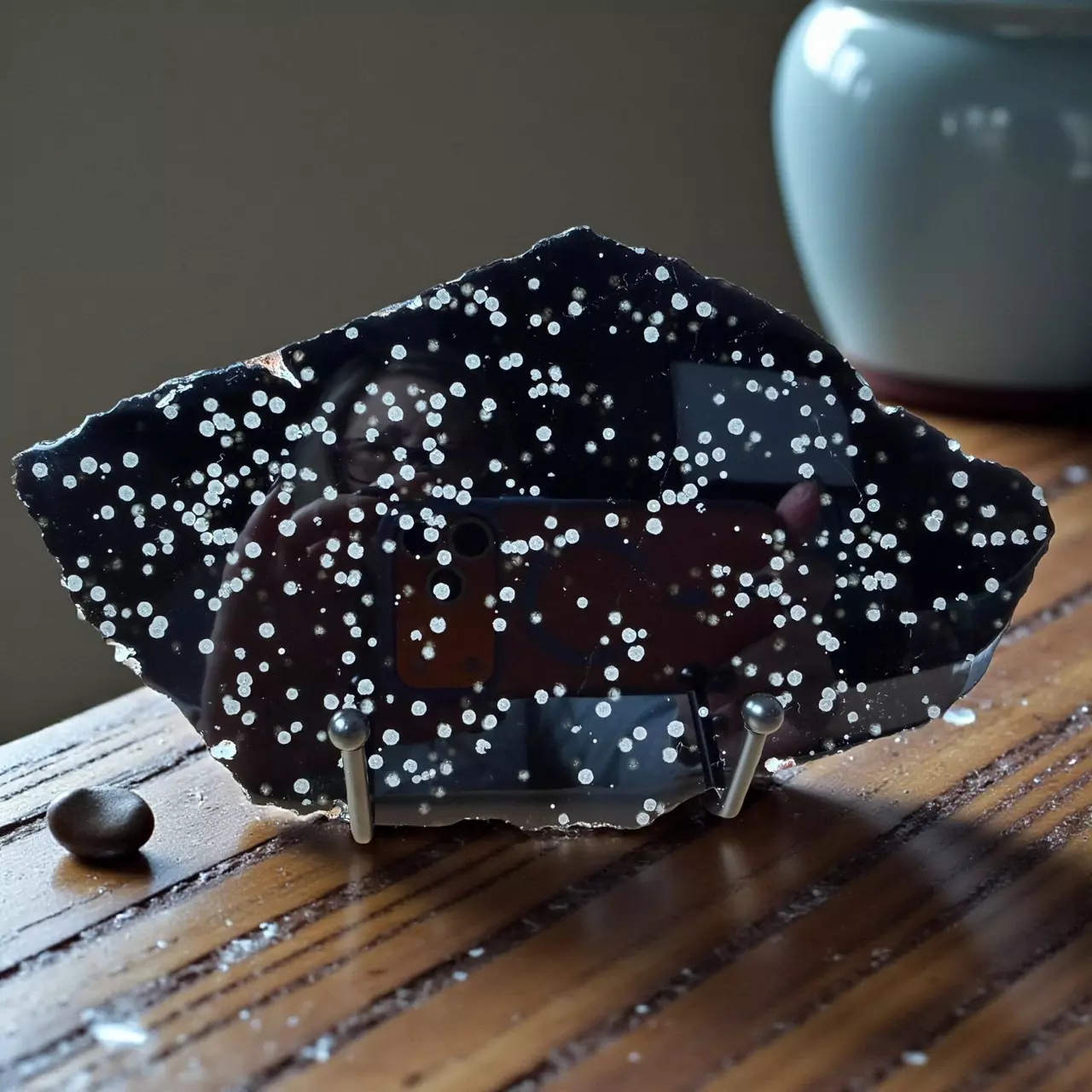 plant/Stardust Obsidian Crystal Slab-1