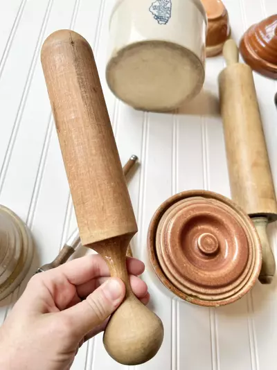 plant/Vintage wooden Pestle masher 10 1/2”-0-thumbnail