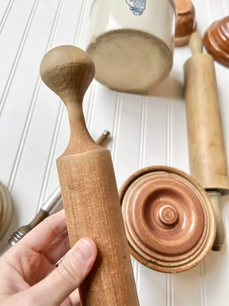 plant/Vintage wooden Pestle masher 10 1/2”-1