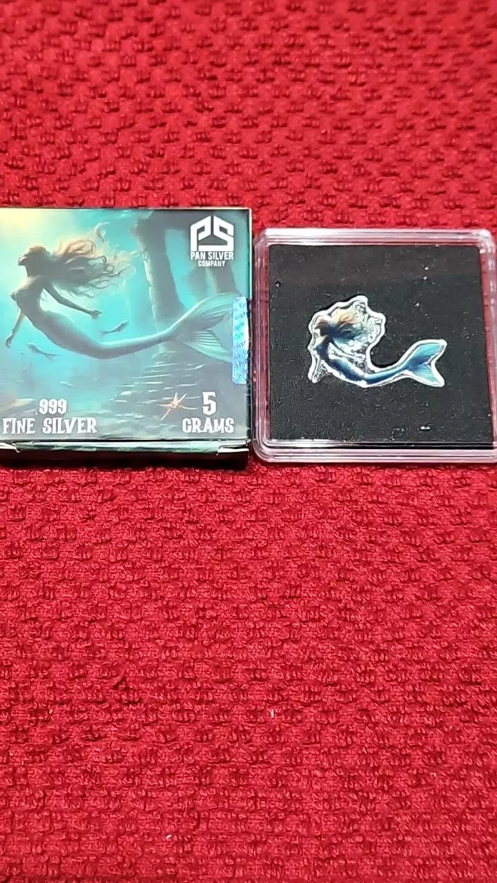 plant/*RARE* 1 of 300 colorized 5 gram .999 fine Silver Mermaid-0