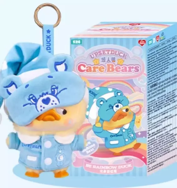 plant/Upset Duck&Care Bears Transform into a Rainbow Duck Plush Keychain Blind Box-0