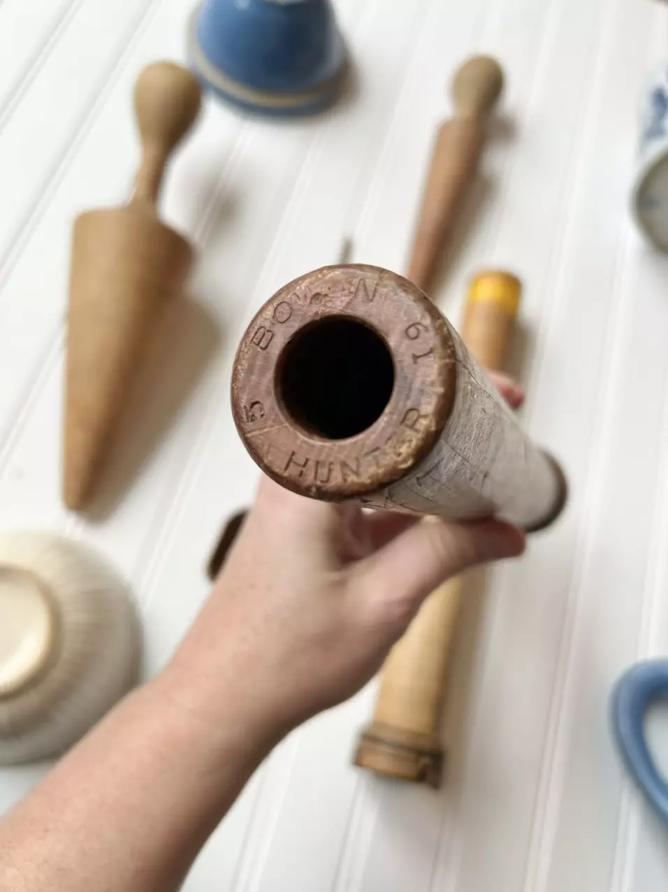 plant/Large wooden spool 11 3/4”-2