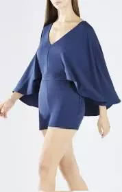 plant/BCBGMAXAZRIA Dark Navy Ink Idina Romper NWT X Small MSRP $248-1