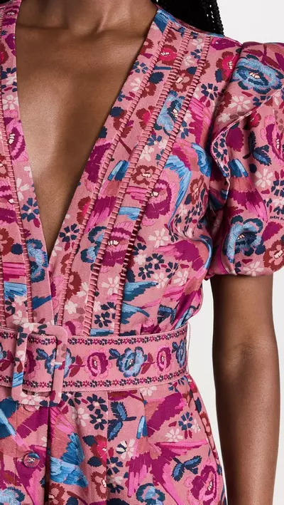 plant/FARM Rio Floral Birds Blush Jumpsuit NWT Small MSRP $260-4-thumbnail