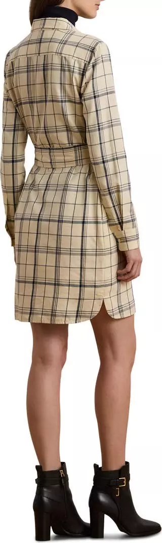 plant/Lauren Ralph Lauren Women's Plaid Belted Twill Cotton Shirtdress NWT Size 4-2-thumbnail