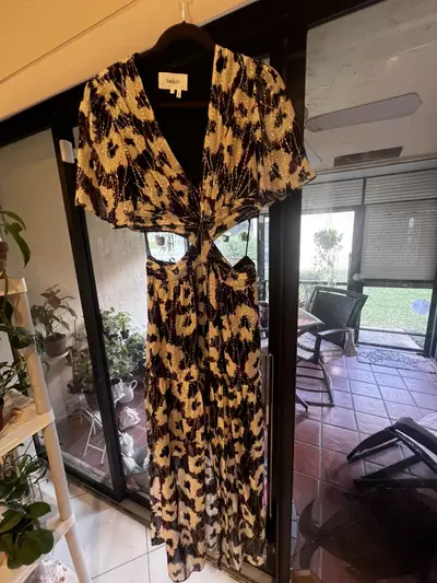 plant/BA&SH Robe Kandy Floral Cut Out Maxi Dress NWT Small MSRP $660-5-thumbnail