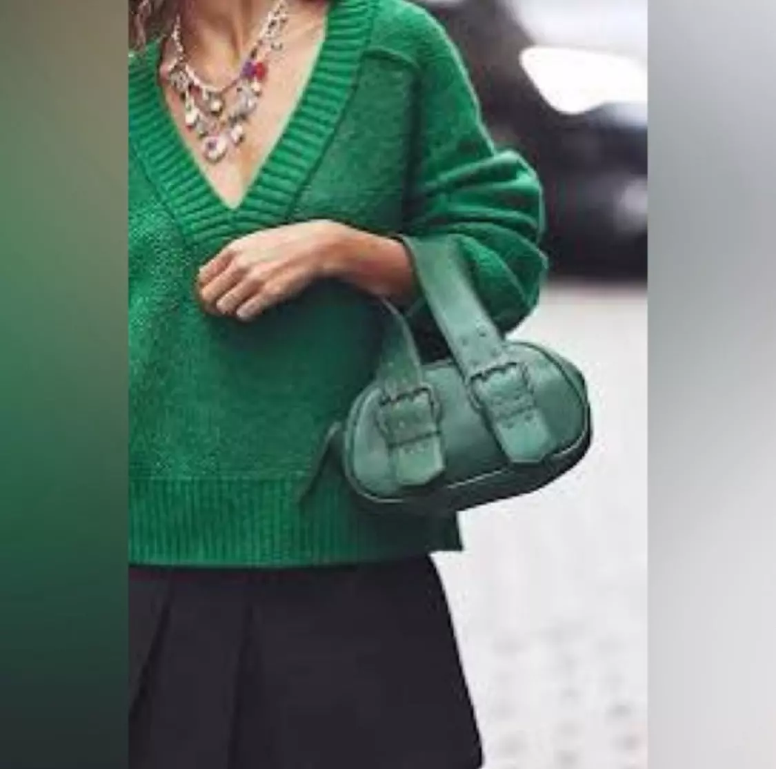 plant/Free People Leather Oval Bag - Pine NWT OS-1